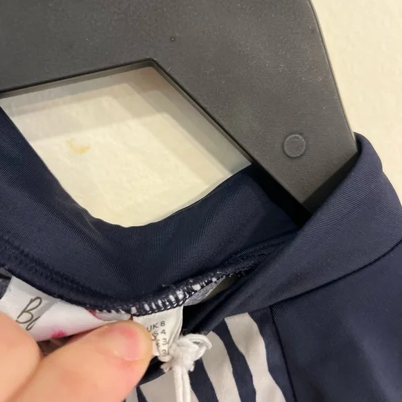 Boden Blue and White Long Sleeve Swim One Piece - Picture 5 of 6